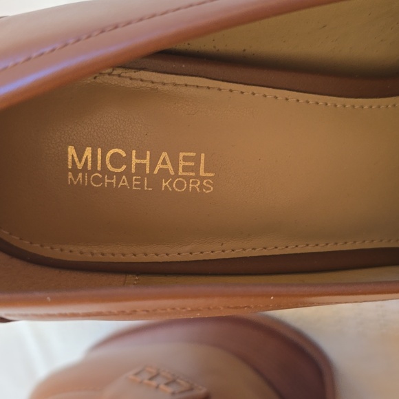 Michael Michael Kors Eden Leather Platform Loafer Tan - Picture 5 of 8
